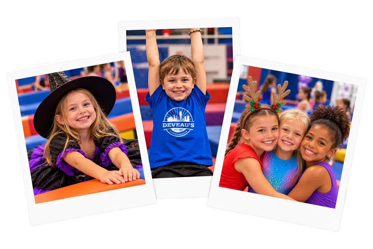 Children enjoying holiday events at DeVeau’s School of Gymnastics